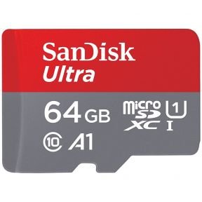 SanDisk 64GB ჩიპი <br><small>MicroSD მეხსიერების ბარათი</small>